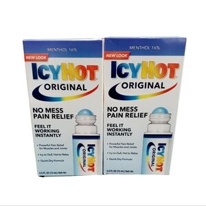 Lot of 2 Icy Hot Original Roll-on No Mess Pain Relief 2.5 fl oz each NIB